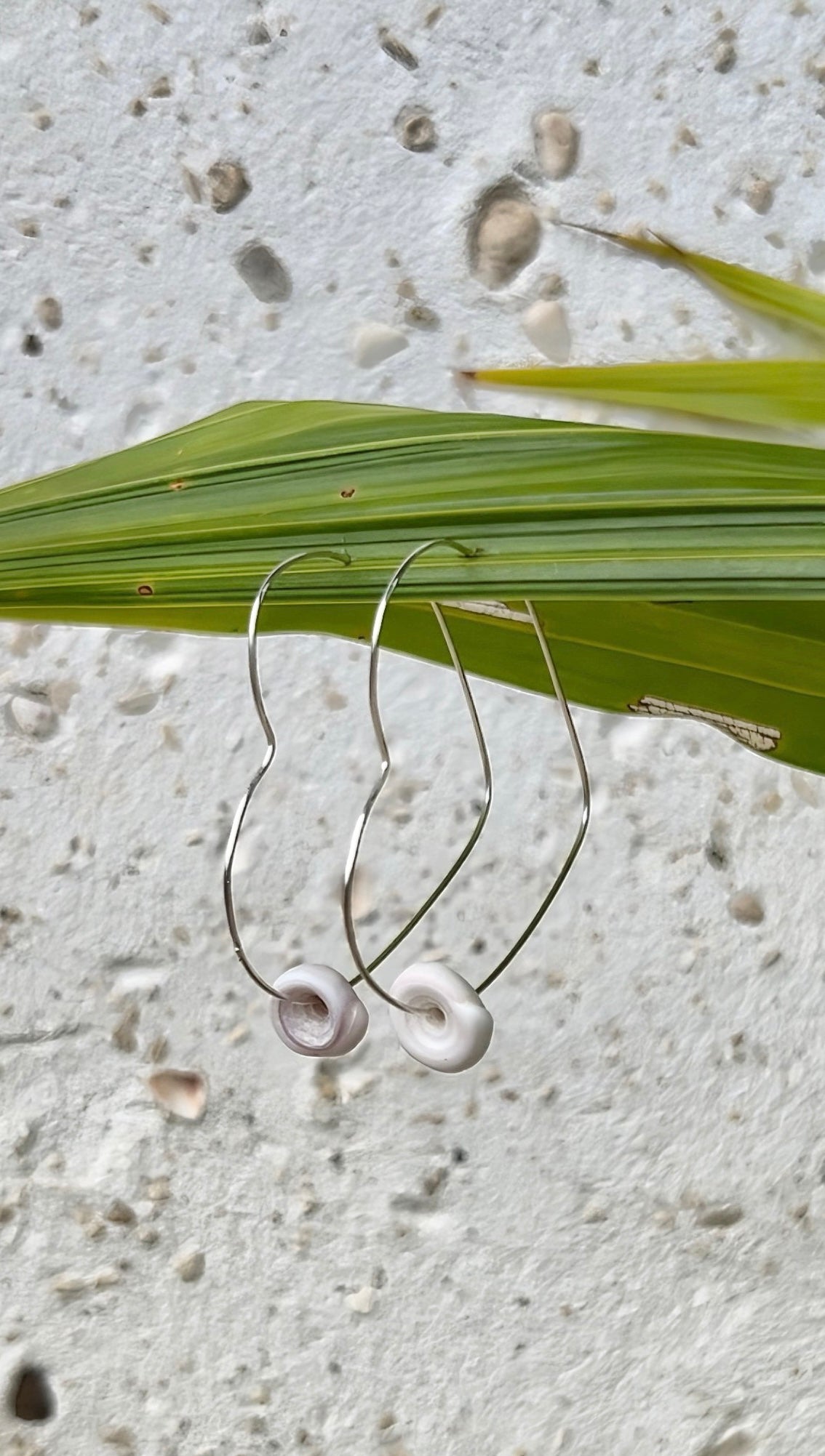 2” Puka Shell Heart Hoops          14k Gold Filled & Sterling Silver