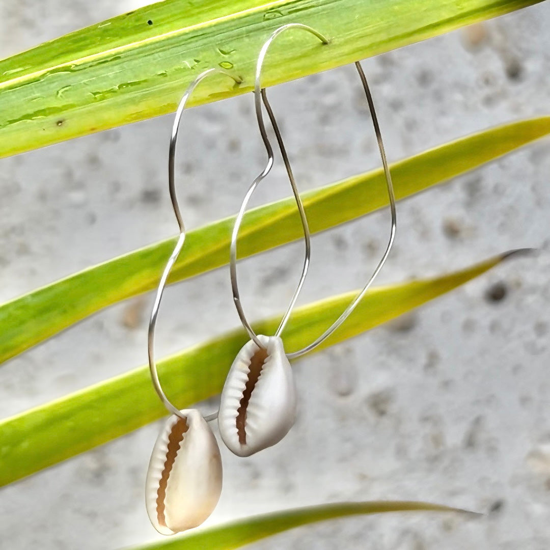 2” Cowry Heart Hoops                         14K Gold Filled & Sterling Silver