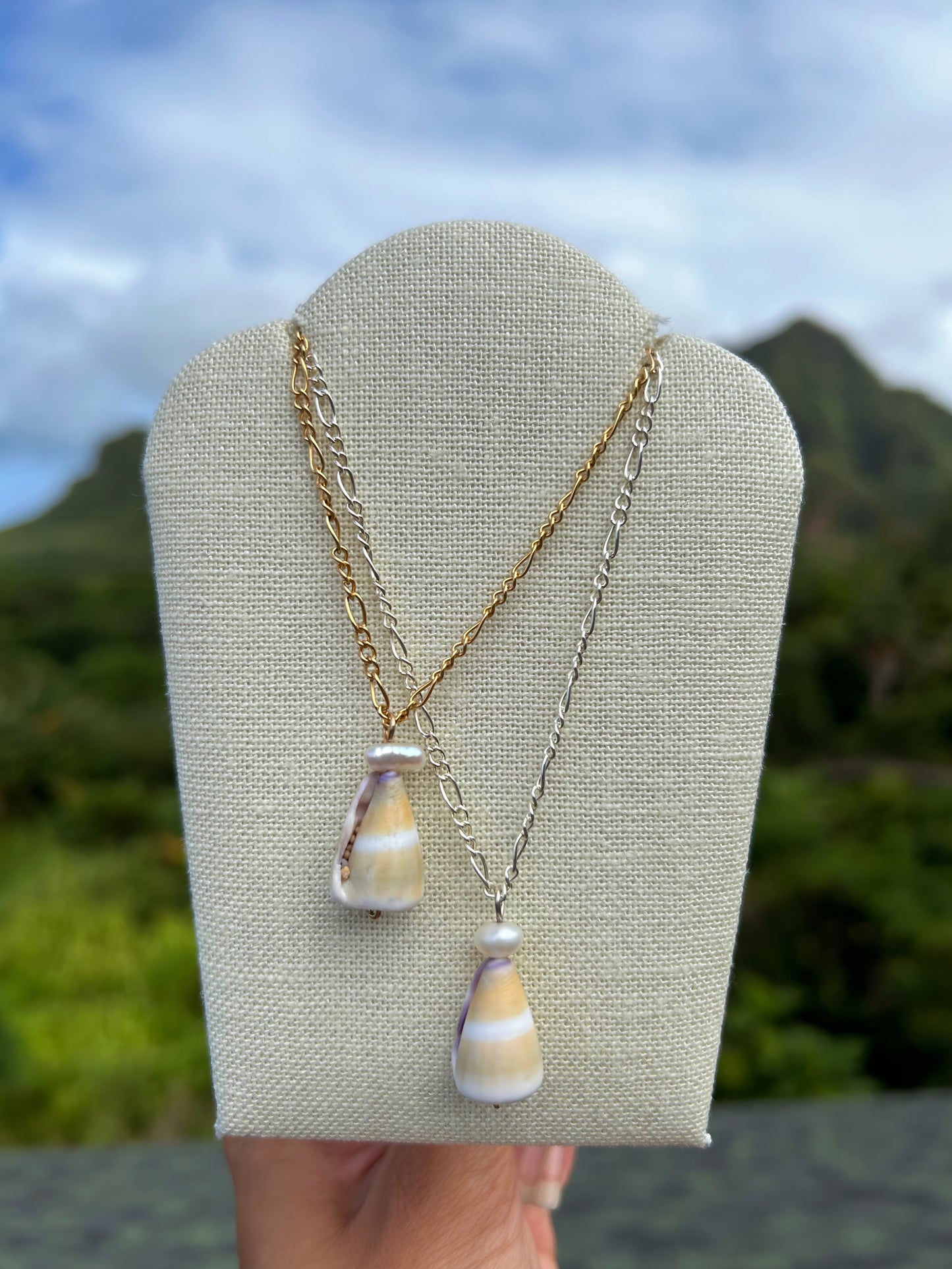 Cone Shell & Freshwater Pearl 14K Gold Filled Necklace