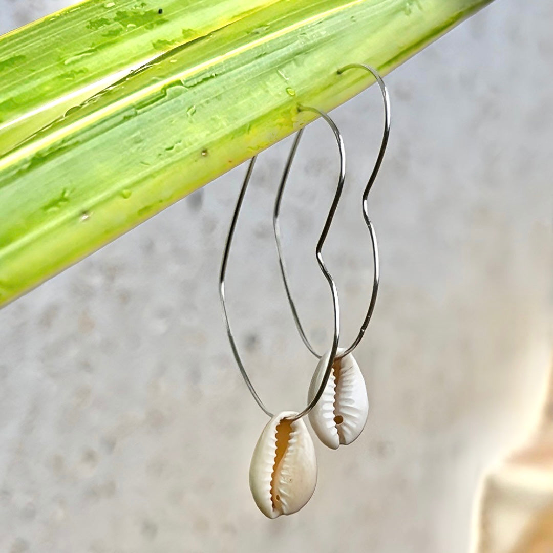 2” Cowry Heart Hoops                         14K Gold Filled & Sterling Silver