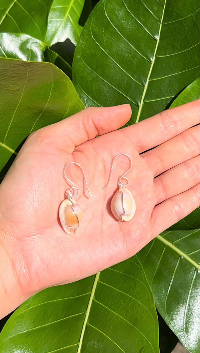 1” Purple Cowry Earrings                     14k Gold Filled & Sterling Silver
