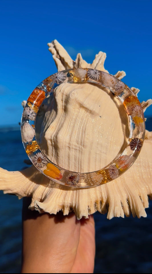 Bangle | Kāheka* Tide Pool  Resin | Sunrise Shell Shards