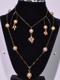 Edison Pearl Necklace | 7 Pearl Strand | 3 Floating Pearl Necklace & Earring Set