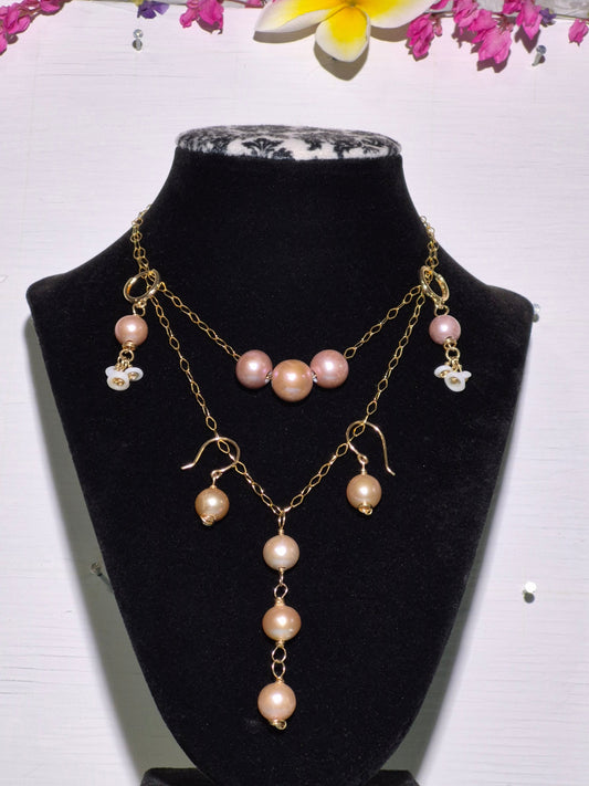 Edison Pearl Necklace & Earring Set
