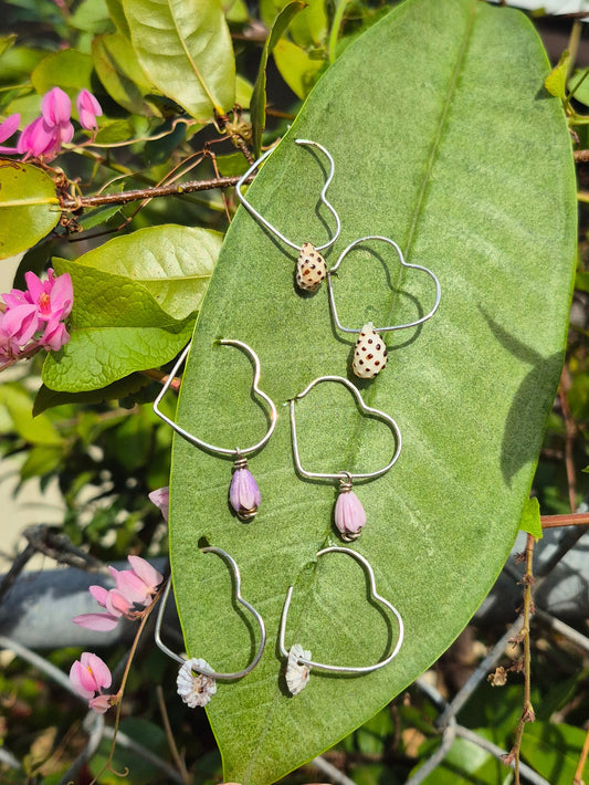 1.5" Heart Shape Hoops | Sterling Silver