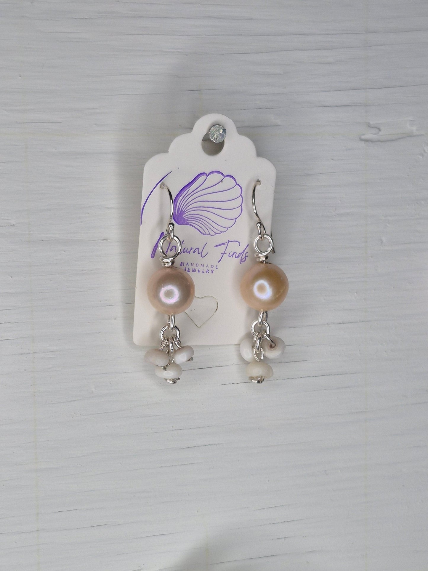 Edison Earring Pearls & Puka Chandelier | Sterling Silver