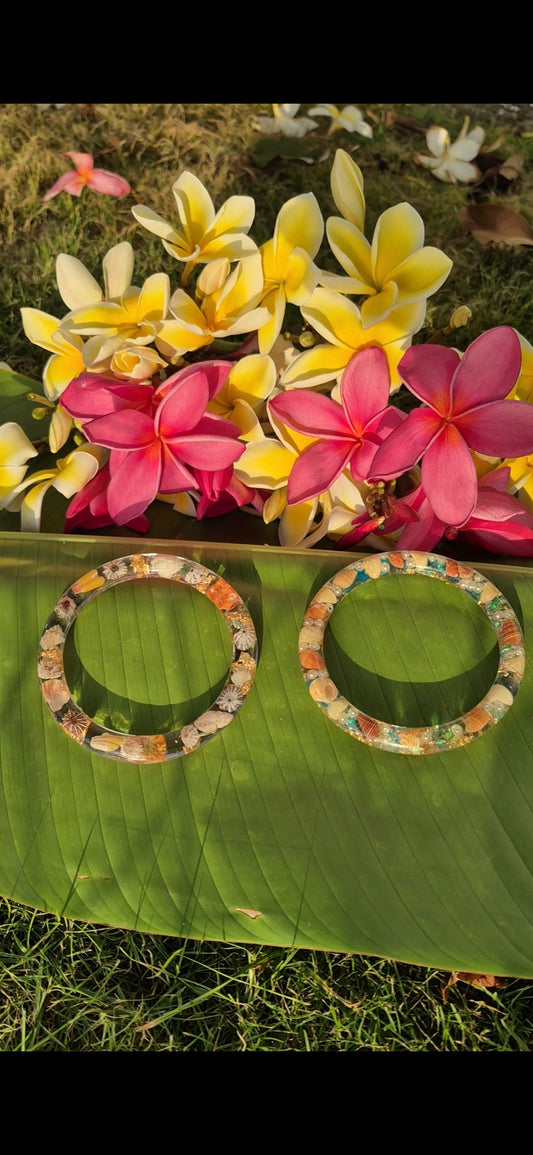 Bangle | Kāheka* Tide Pool  Resin | Sunrise Shell Shards