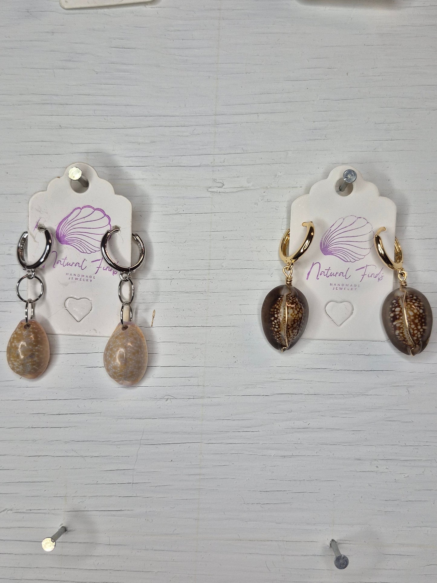 "1.5 Huggie Hoops | Cowry Shell | 14k Gold Filled & Sterling Silver