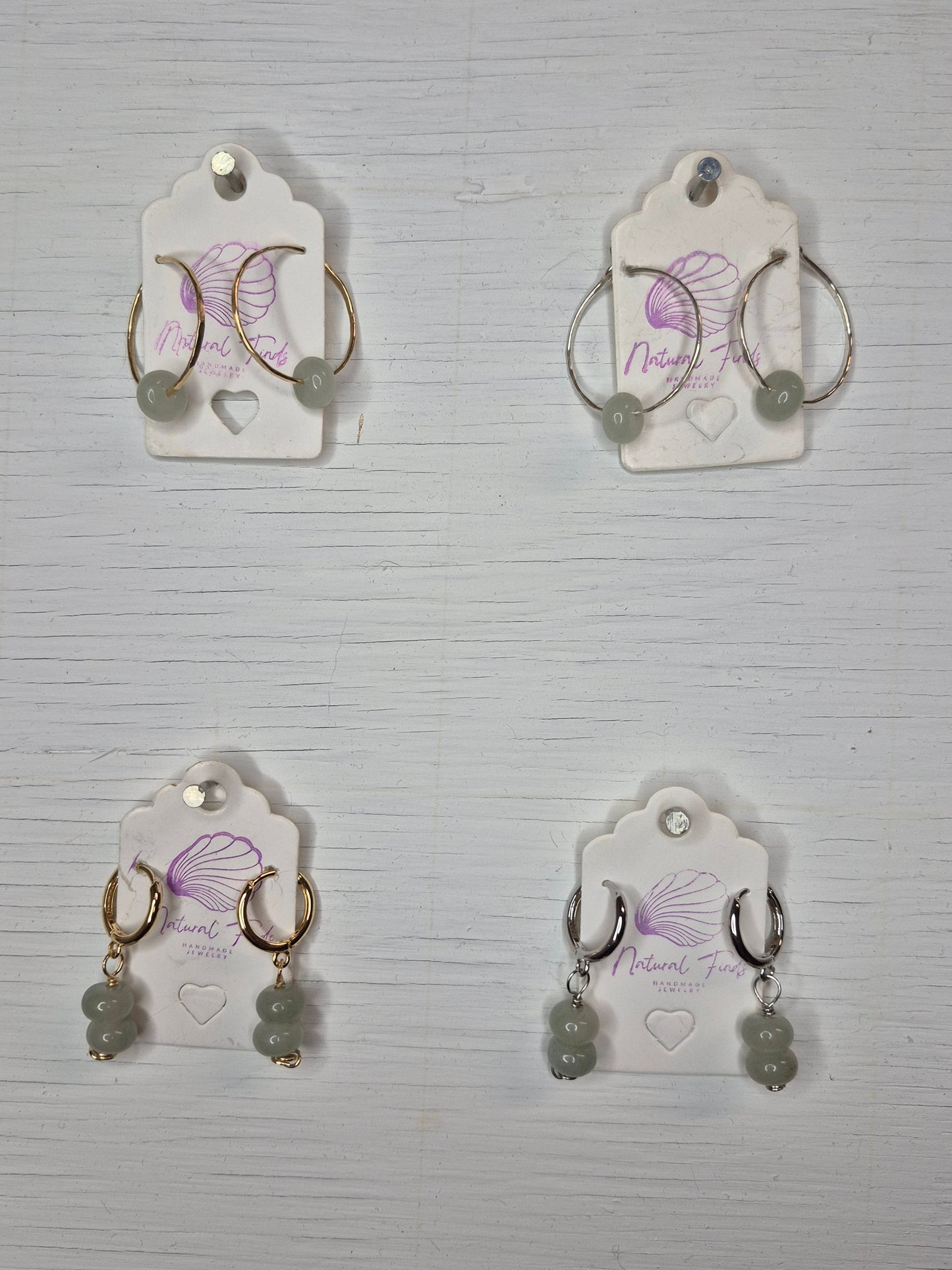 "1.5 Hoops & Huggies | Authentic Jade | 14k Gold Filled & Sterling Silver